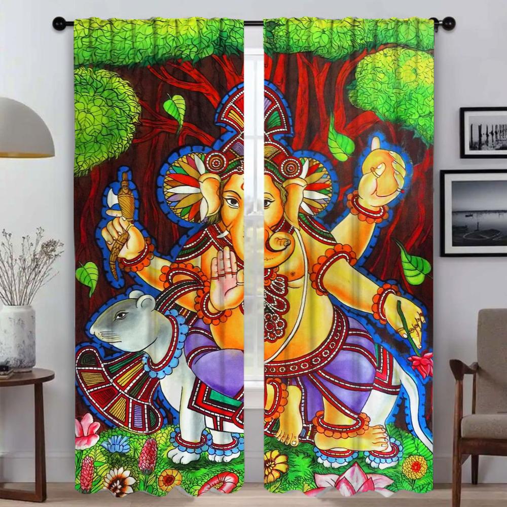 Islam Curtains for Living Room Curtain Halloween Decoration Partition Tulle for Bedroom Shades Home Interior Curtains 2 Pieces