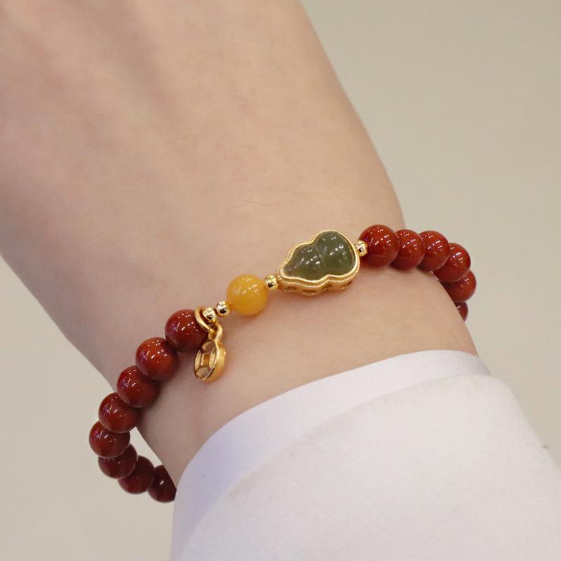 Natural Nanhong Agate Bracelet Fashion Women Daily Jewelry Lucky Gift