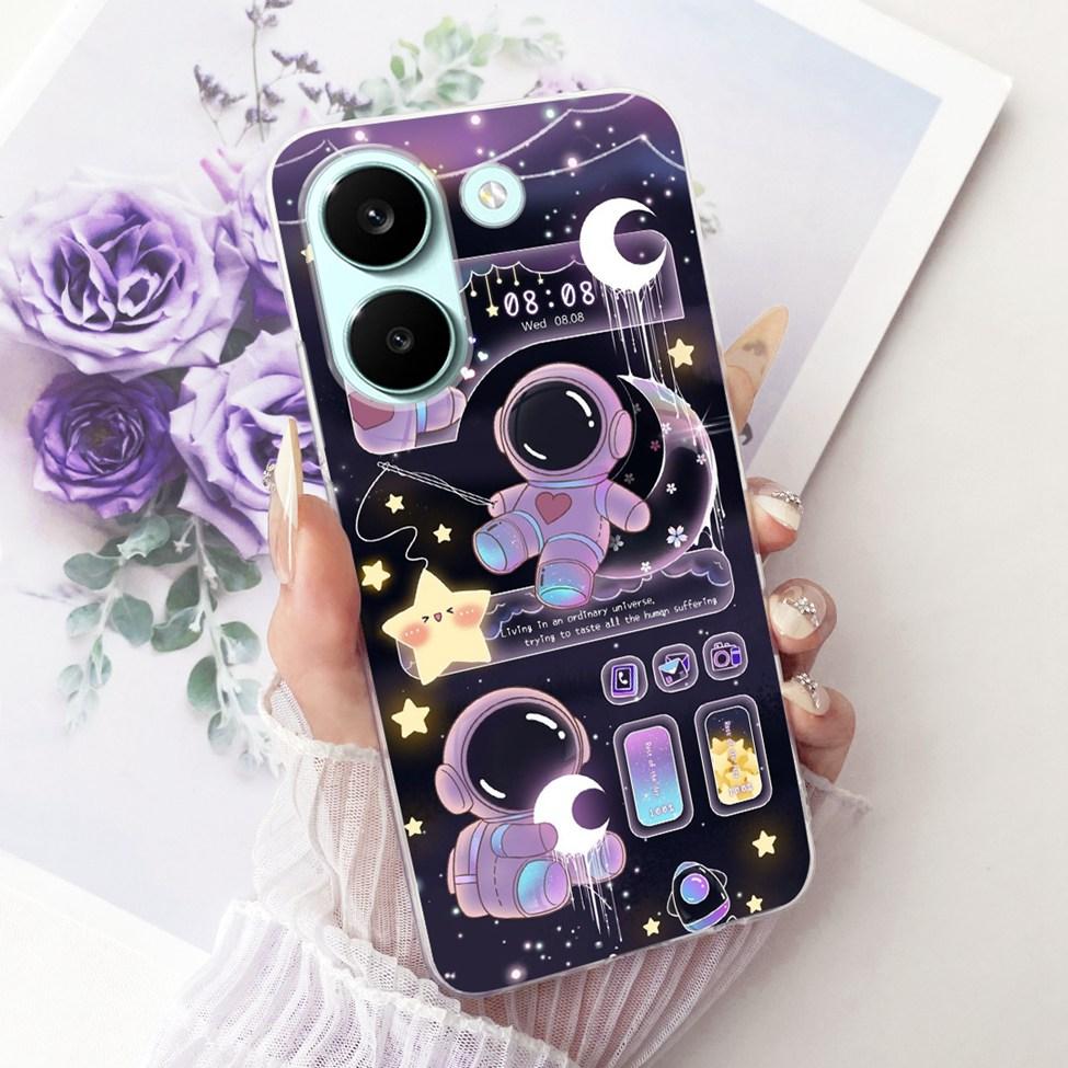6.59'' Case For Xiaomi Poco X8 Pro 5G Cover Transparent Fashion Flowers Cute Cat Cool Painted Soft Casing 2511FPC34G