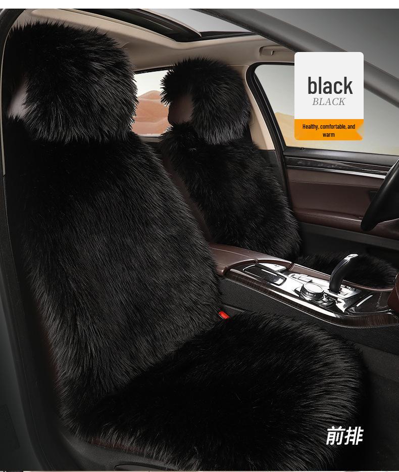 Universal Winter Plush Faux Sheepskin Car Seat Cushion with Backrest