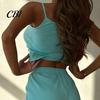 Women Pajamas Women's Cami Pajama Sets, 2 Piece Ribbed Knit Tank Sexy Halter Top And Shorts Pjs Sleepwear, Summer Camisole Loungewear Outfits