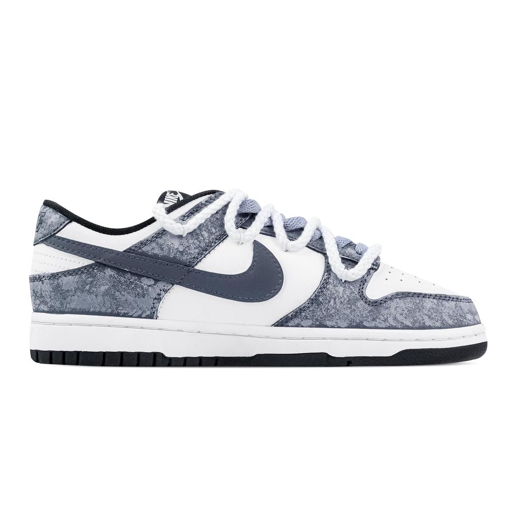 Nike Dunk One Eyed Hip Hop 1 Abrasion Resistant Low top Skateboard Shoes Unisex Gray White HF5441-100(Team773-1)