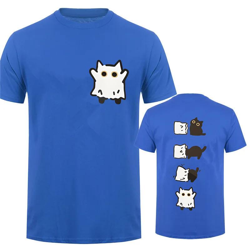 Summer T-shirts Streetwear Boo Black Cat Graphics Printed Tees for Women Men Clothing Horror Spooky Season Tops T Shirt Unisex