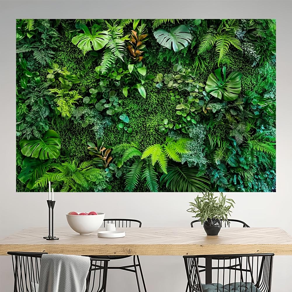 1 Stück grüner Wald Polyester Wandbehang Wandbehang, Hintergrund mit natürlichem Pflanzendesign, geeignet für Wohnzimmer, Schlafzimmer, Büro