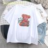 Cute Bear T-Shirt Women Print Cartoon Animal Clothes Female Tops Tee Casual Women Vintage Shirts Summer Aesthetic T-Shirt Femme