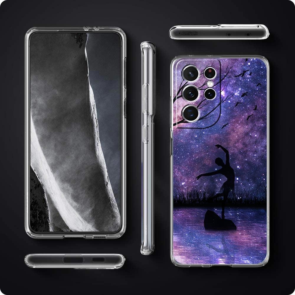 Simple Swan Dance Ballet Clear Phone Case For Samsung Galaxy S23 S22 5G S20 Ultra S21 FE 5G S10E S9 S8 S10 Plus Soft Back Cover