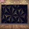 2D Modernes Schwarz-Gold Geometrisches Fotografie-Hintergrundtuch