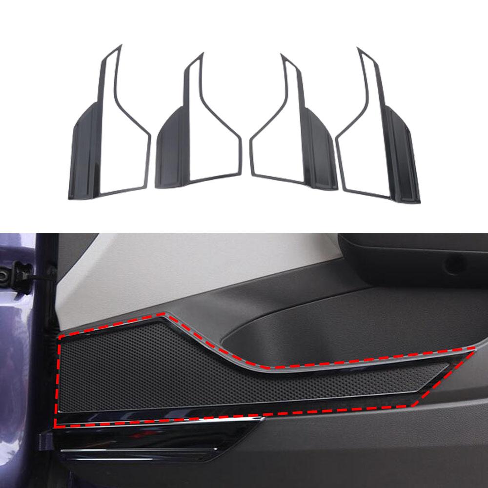Stainless Steel Gear Box Panel Cover Brushed Black Door Audio Speak Sound Trim Frame For Volkswagen VW T-cross Tcross -