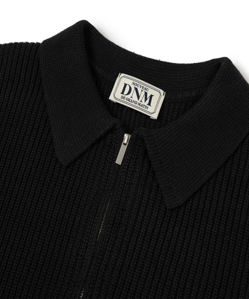 DE GRAND MATIN Zip-Up Collar Knitwear_Black