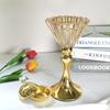 Handmade Crystal Glass Incense Burner with Golden Metal Iron Candlestick Holder for Home Decoration Display Piece