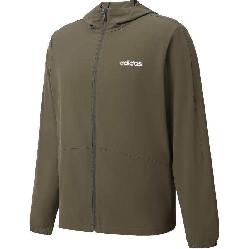 adidas Unisex Woven Windproof Hooded Padded Jacket Olive Strata JN8453 L