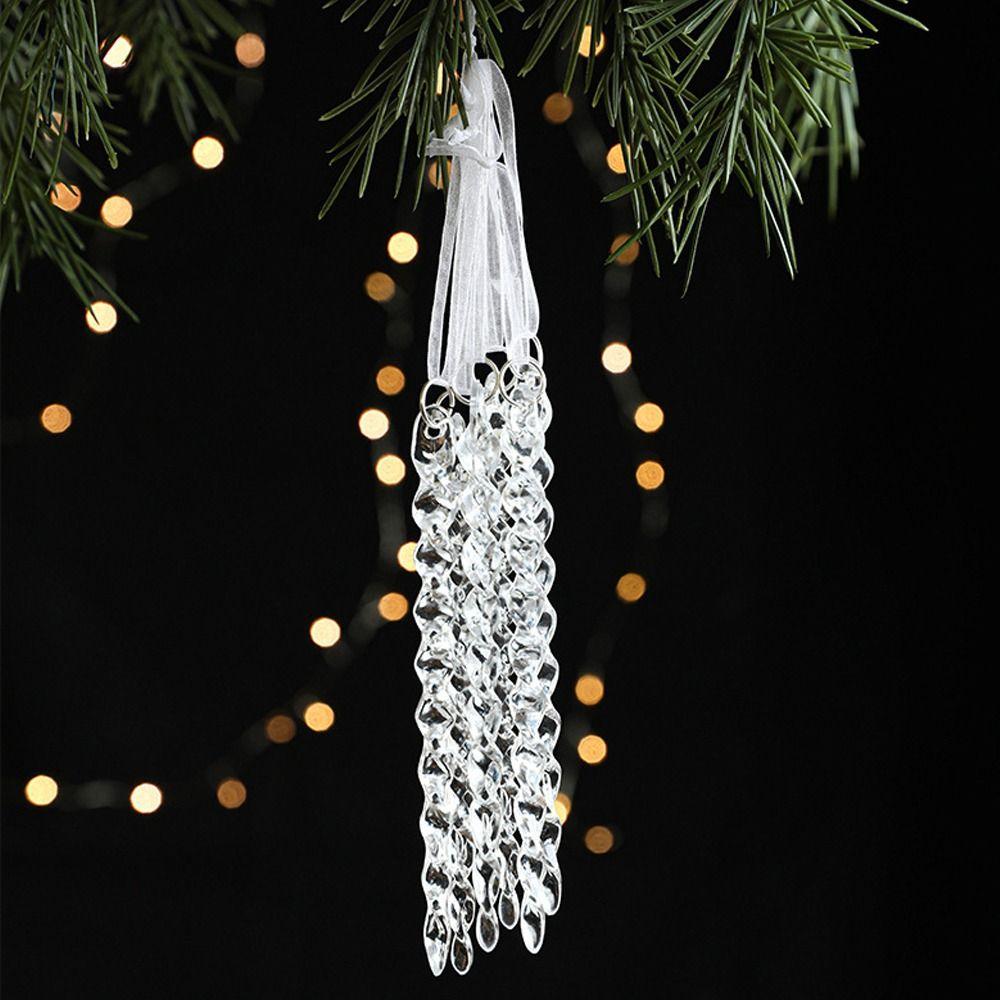 DIY Transparent Icicle Ornaments Acrylic Xmas Tree Ornaments  Merry Christmas Decor