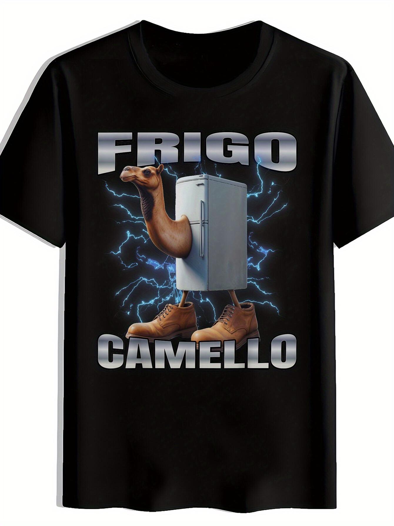 Fringo Camel Graphic T-shirt - Casual Crew Neck XXXL