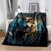 Wolf Dreamcatcher Fleece Blanket  Bohemian Flannel Throw For Sofa/Bed,Native American Style Gift,Soft & Warm Digital Print Decor