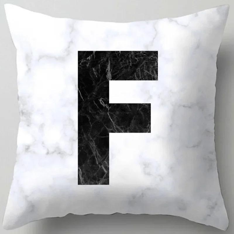 Home Decor Marble Letter Printed Pillowcase Decorative Pillow Sofa Cushion Cover