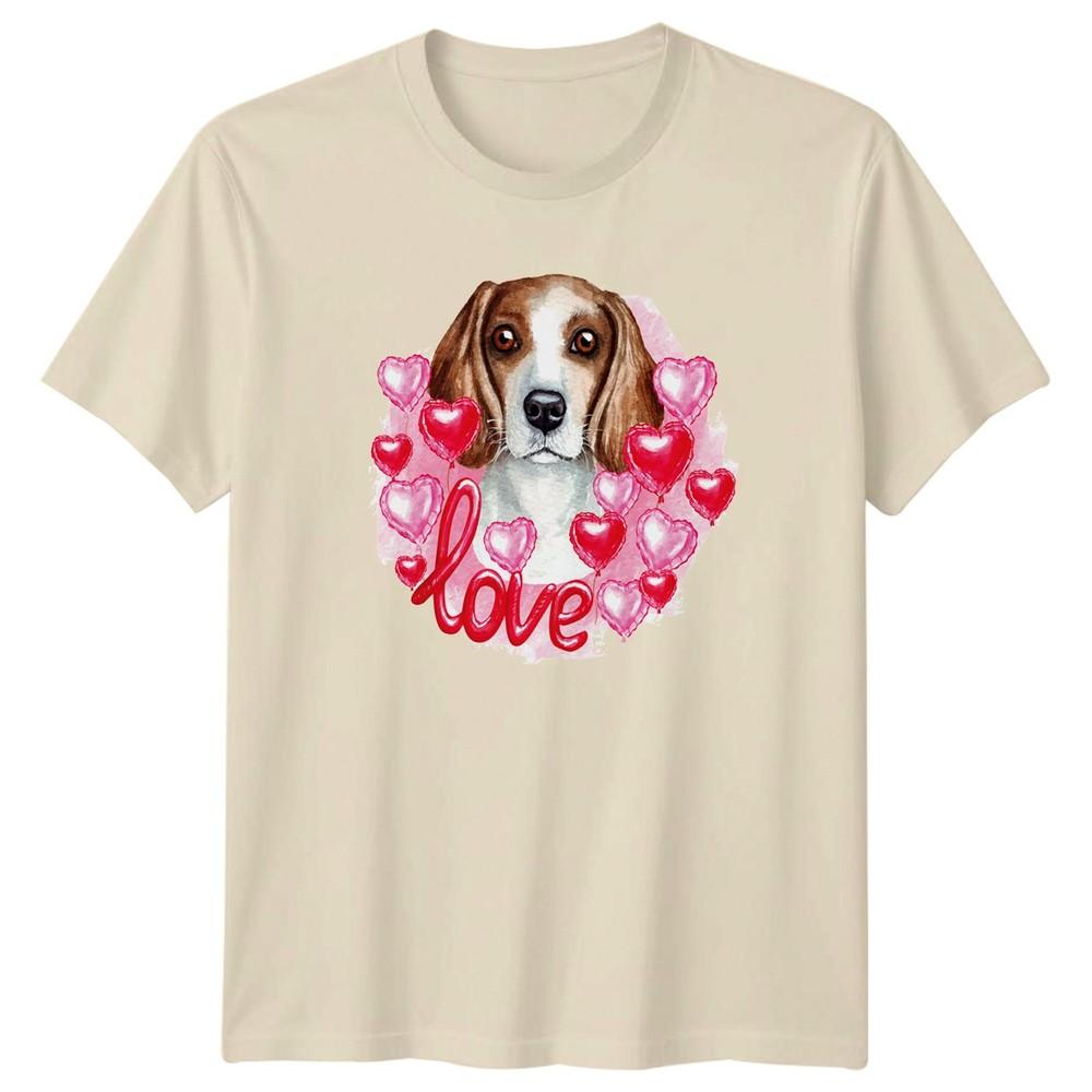 Love Unisexs TShirt Beagle Dog Pet Owner Valentines Day Gift For Her