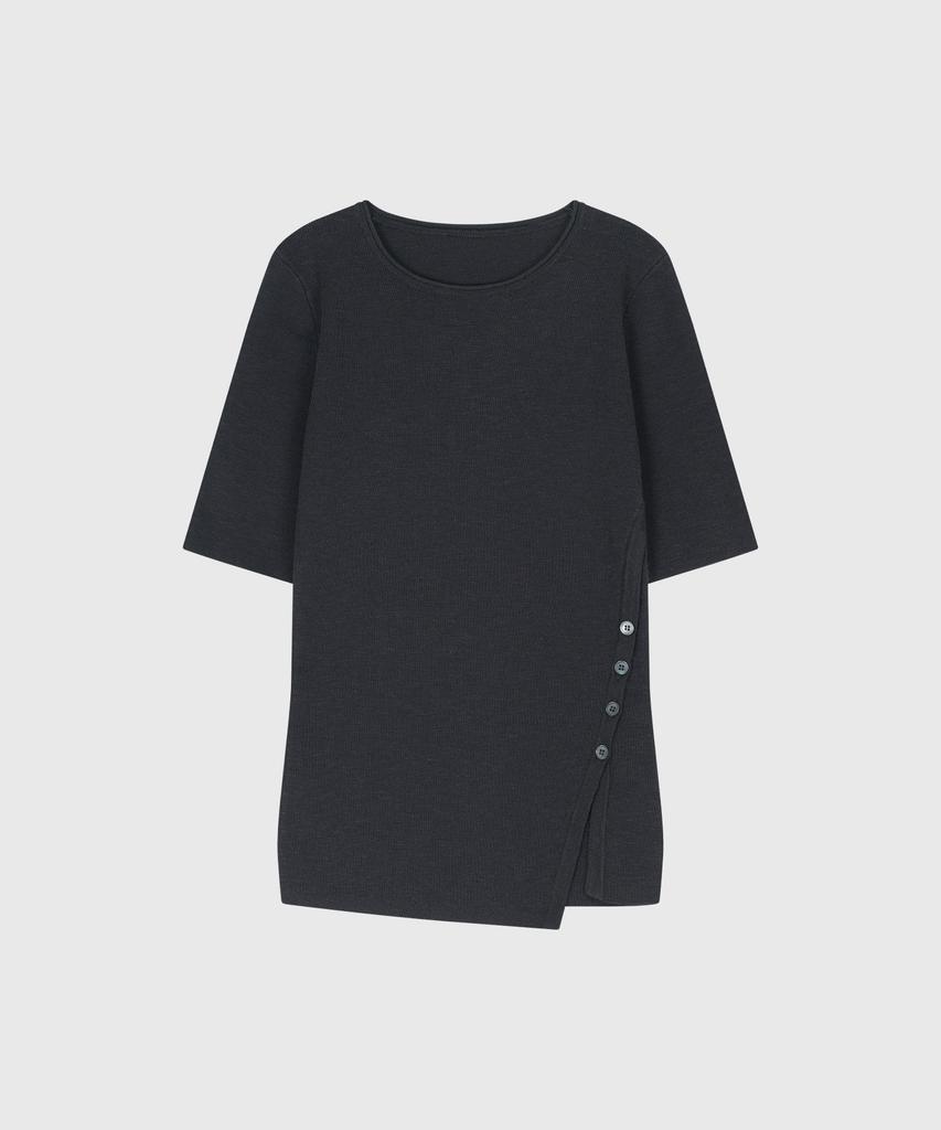 Lugkaeseuteu Estelle Cut-Out Slim Knit_Charcoal