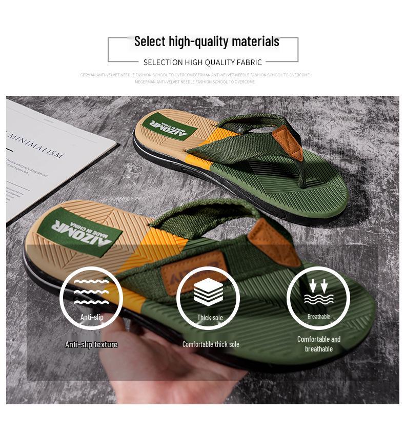 Cool Road 2026 Men's Non-Slip Odorless Flip-Flops: Durable Casual Beach Sandals