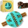 PawsOnly Balle Distributeur de Friandises pour Chien, Jouet Puzzle Interactif en Caoutchouc Naturel pour Petits Chiens, Jouet à Mâcher 6cm pour le Nettoyage des Dents et la Stimulation Mentale, Bleu