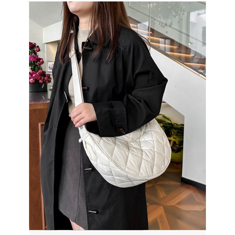 Fall Winter New Trendy Niche Diamond-Quilted Shoulder Crossbody Bag Dumpling Bag Premium Women Large Capacity Bag
