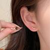 18 Karat Gold S925 Sterling Silber Lächeln Ohrstecker mit funkelnder Diamantkurve