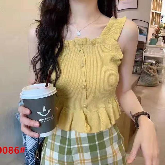 Plus Size Knit Ribbed Cami Tank Top for Curvy Women - Sleeveless Cropped Summer Outerwear