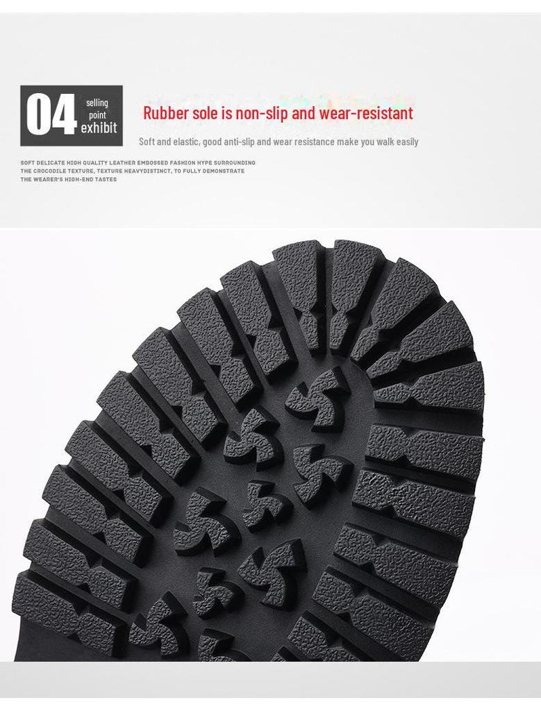 2023 Autumn Men's Black High-Top Martin Boots: Versatile British Style Casual Short Workwear