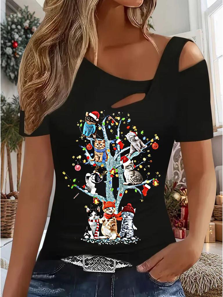 Women's New Casual  Top  Christmas  Halloween Christmas Gift Tops Shirt Blouse
