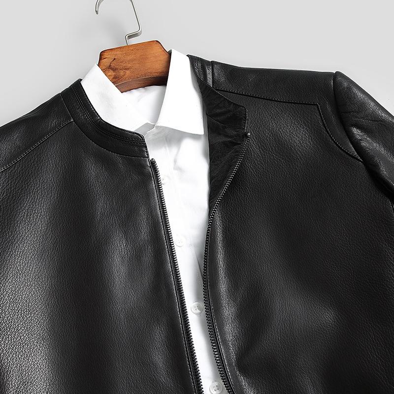 Autumn and Winter Genuine Leather Coat First Layer Cowhide Jacket Men's Business Reversible Fur Short Pure Cowhide