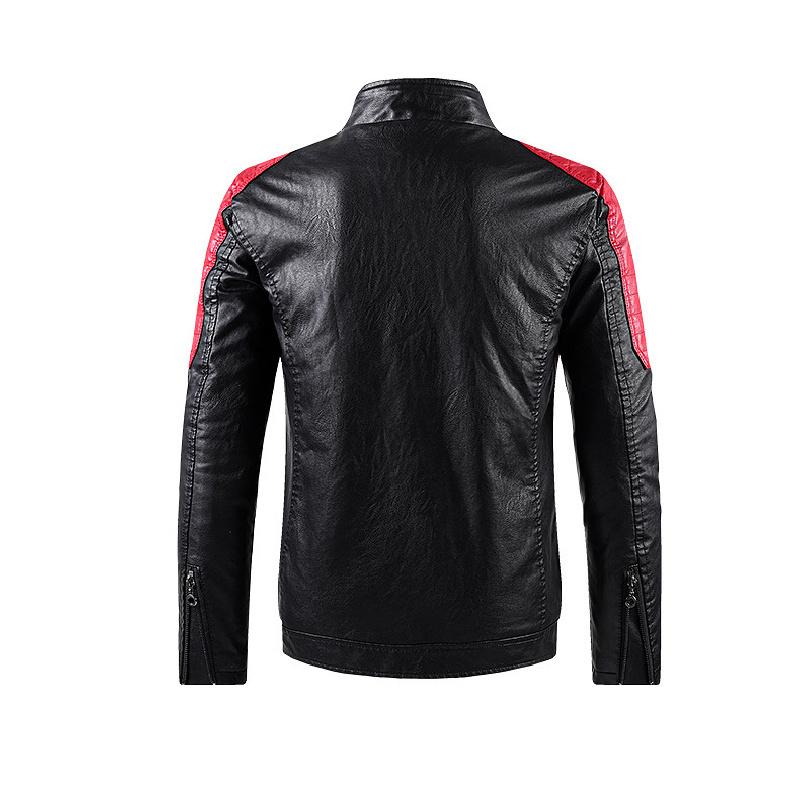 European Size Thin New Casual Leather Jacket for Men, Korean Style Slim-fit Trendy Youth PU Leather Jacket Men's Clothing