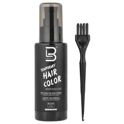 Livello 3, colore temporaneo per capelli, nero, 125 ml (125 ml)