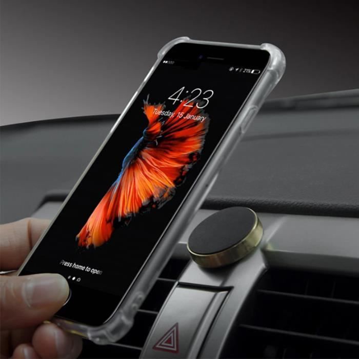Support Téléphone Voiture - Utoopie - Universel - Aluminium - Magnétique - Argent