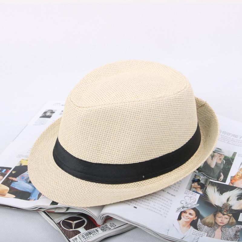Parent-child Sun Hat Summer Sun Hat Men's Straw Sun Hat Children's British Top Hat Performance Jazz Hat
