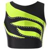 Girls Shiny Rhinestone Decor Dance Top Sleeveless Round Neck Jazz Performance Vest Tank Top