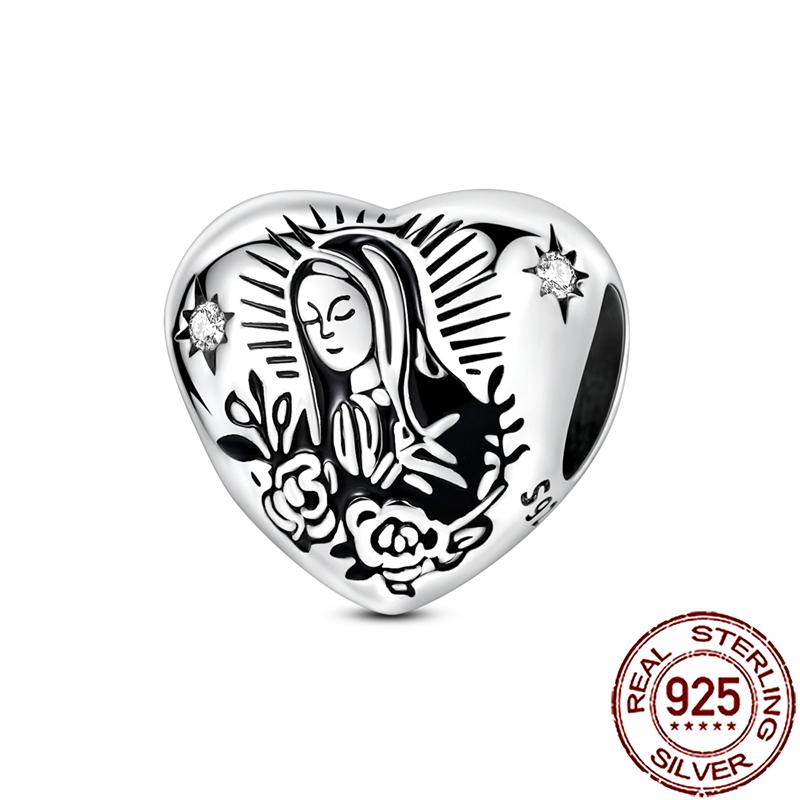 Charms Copper Angel Crucifix Cross Dangle Religious Beads Fit Snake Chain Bracelet Necklace Women Diy Jewelry