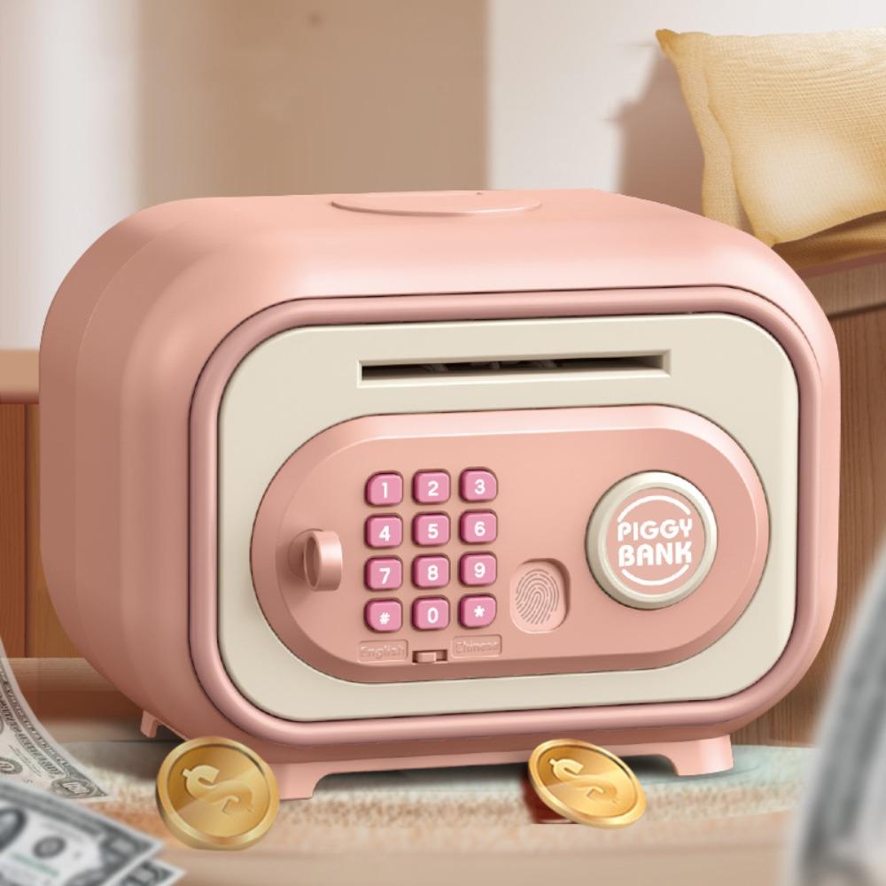 Blocare cu parolă Cutie seif bancar Amprentă digitală Bancomat Cutie economii Cutii de bani pentru copii Decor pentru casă