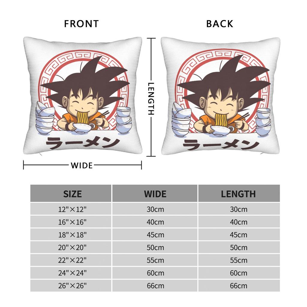 Saiyan Ramen Pillowcase Cushion Cover Decoration Goku Kakarot Dbz Manga Throw Pillow Case Cover Home Square 45X45Cm