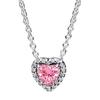 Pandora 925 Sterling Silver Synthetic Cubic Zirconia Necklaces Women's Multicolor 398425C02
