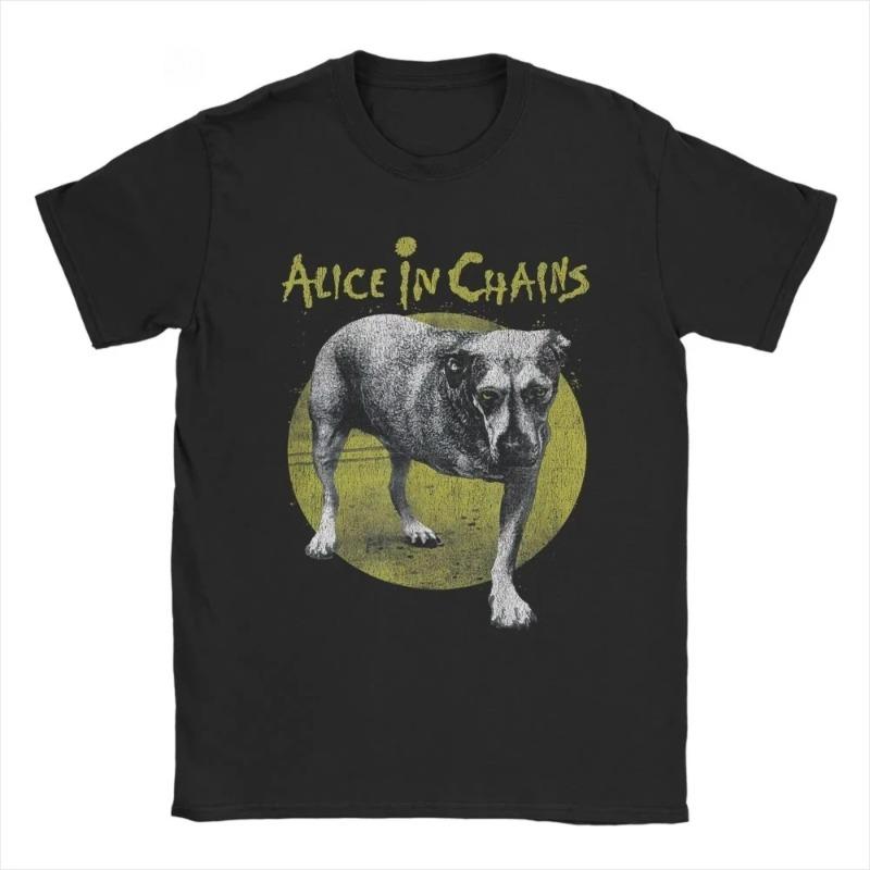 Alice In Chains Heavy Metal Band Grafikprint Kurzarm-Baumwoll-T-Shirt Sommer Retro Herren Damen Casual Y2K Streetwear