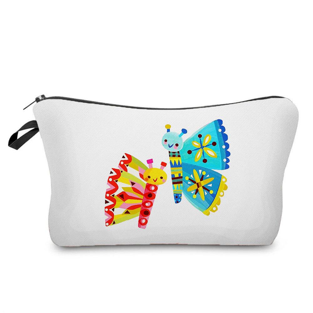 Women Butterfly Print Cosmetic Bag Toiletries Organize Travel Storage Case 6706