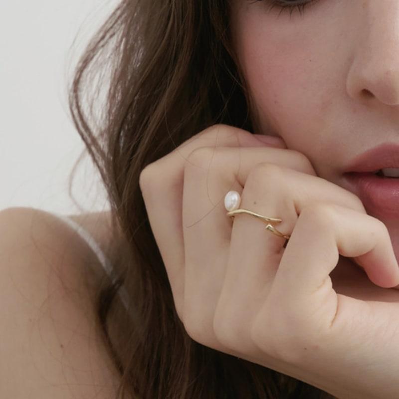 SOSOO Natural Pearl Open Ring