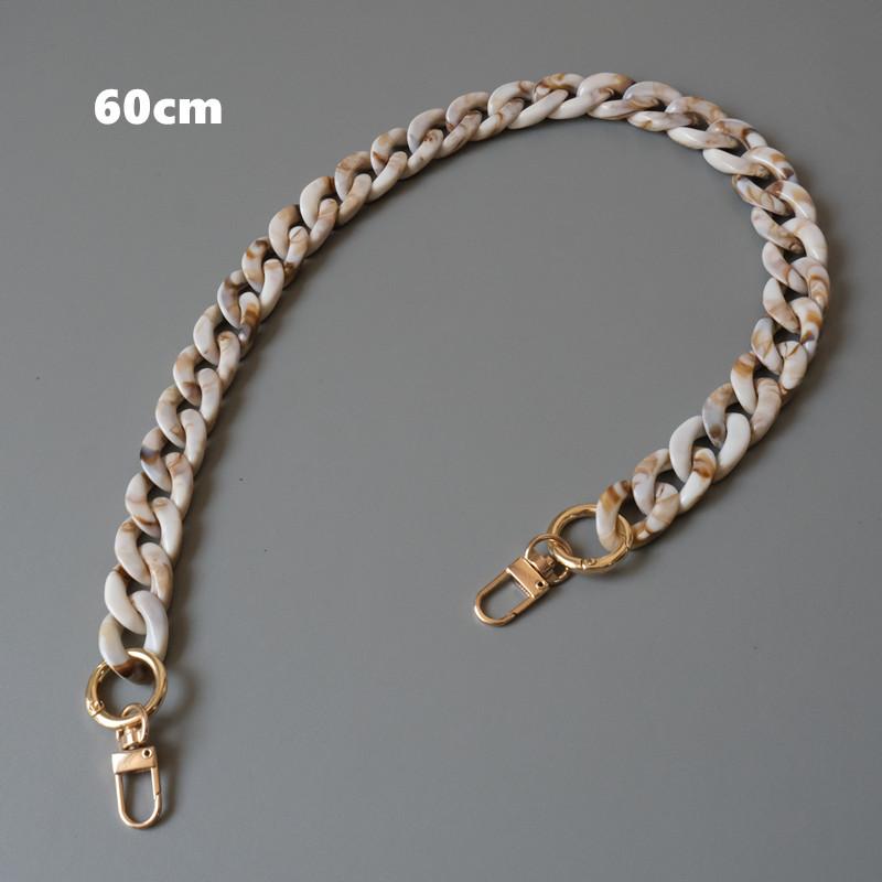 New Fashion Woman Bag Accessory Detachable Parts Replacement Chain Beige Resin Luxury Strap Women Acrylic Shoulder Handle Chain