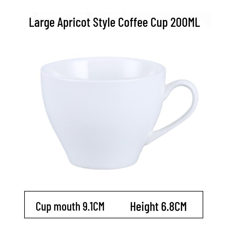 European Latte Art Cappuccino Cup & Saucer Set - White Ceramic Tea/Coffee Cup for Hotel Guest Room