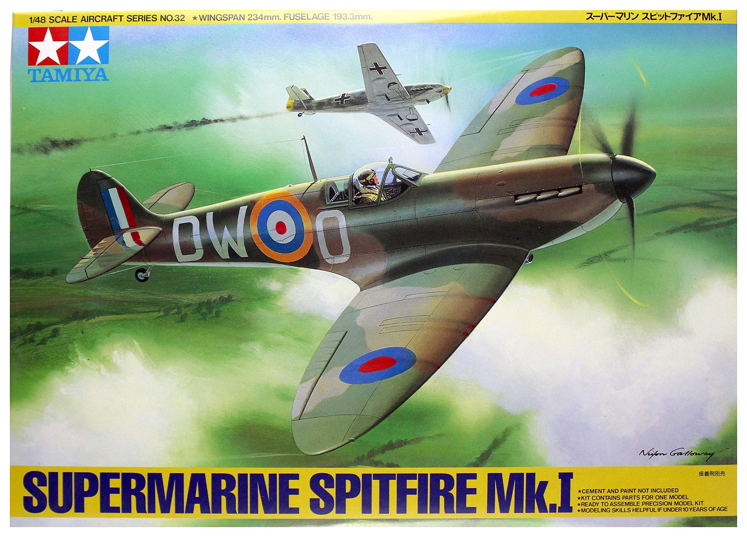 

Tamiya 148 Masterpiece Series No.32 Королевские ВВС Supermarine Spitfire Mk.I Пластиковая модель 61032