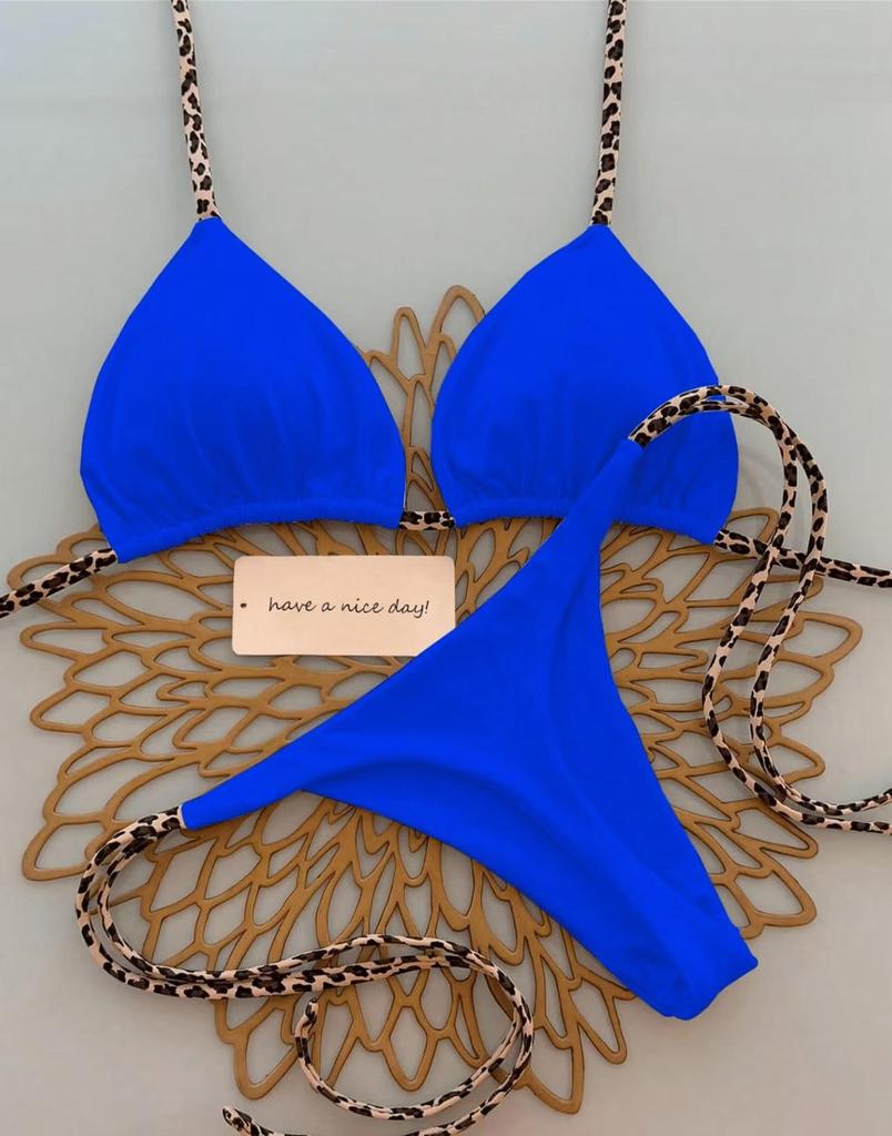 Sac Triangle à Lacets Imprimé Léopard String Modèle 2025