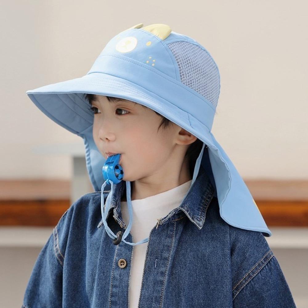 Bear Children Sun Hat UV Protection Wide Brim Bucket Hat Casual Baby Fisherman Cap  Summer