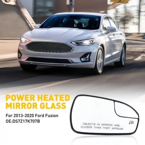 RH Passenger Side Rear View Heated Mirror Glass For Ford Fusion 13-20 White PUS