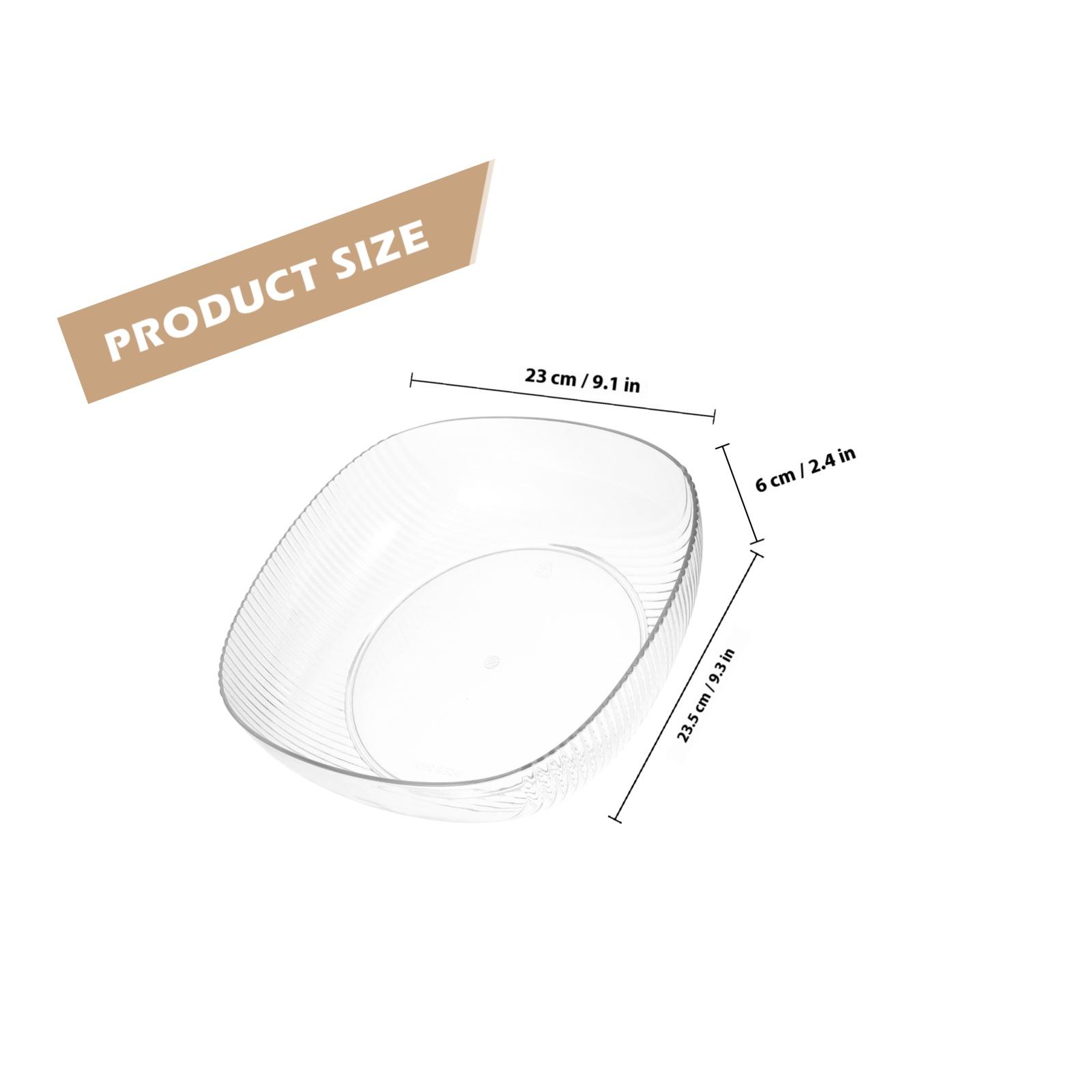 Plastic Fruit Bowl 6.7 Inch Multi-Function Household Snack Container Kitchen Supply Salad Bowl Home Accessory For Party прозрачный