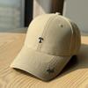 New simple letter embroidery big head circumference wide brim baseball cap for men and women traveling versatile and showing face small hard top cap