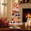 Winter Holiday Party Supplies Christmas Tree Ornament, Wooden Letter Sign Decorative Handmade Xmas Table Centerpieces Compact Stable for Home